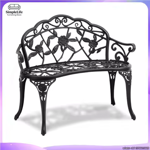 Banc de patio bois et métal – charge 220 kg