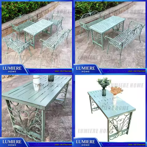Banc moderne bois et métal pour patio