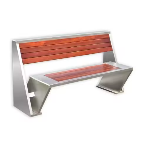 Banc inox et bois massif – ligne moderne